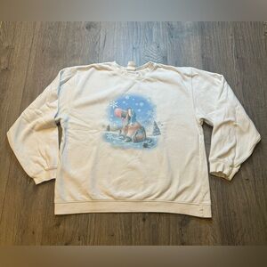 VTG Disney Store Eeyore Winter Themed Christmas Snowflakes Women’s O/S Size L